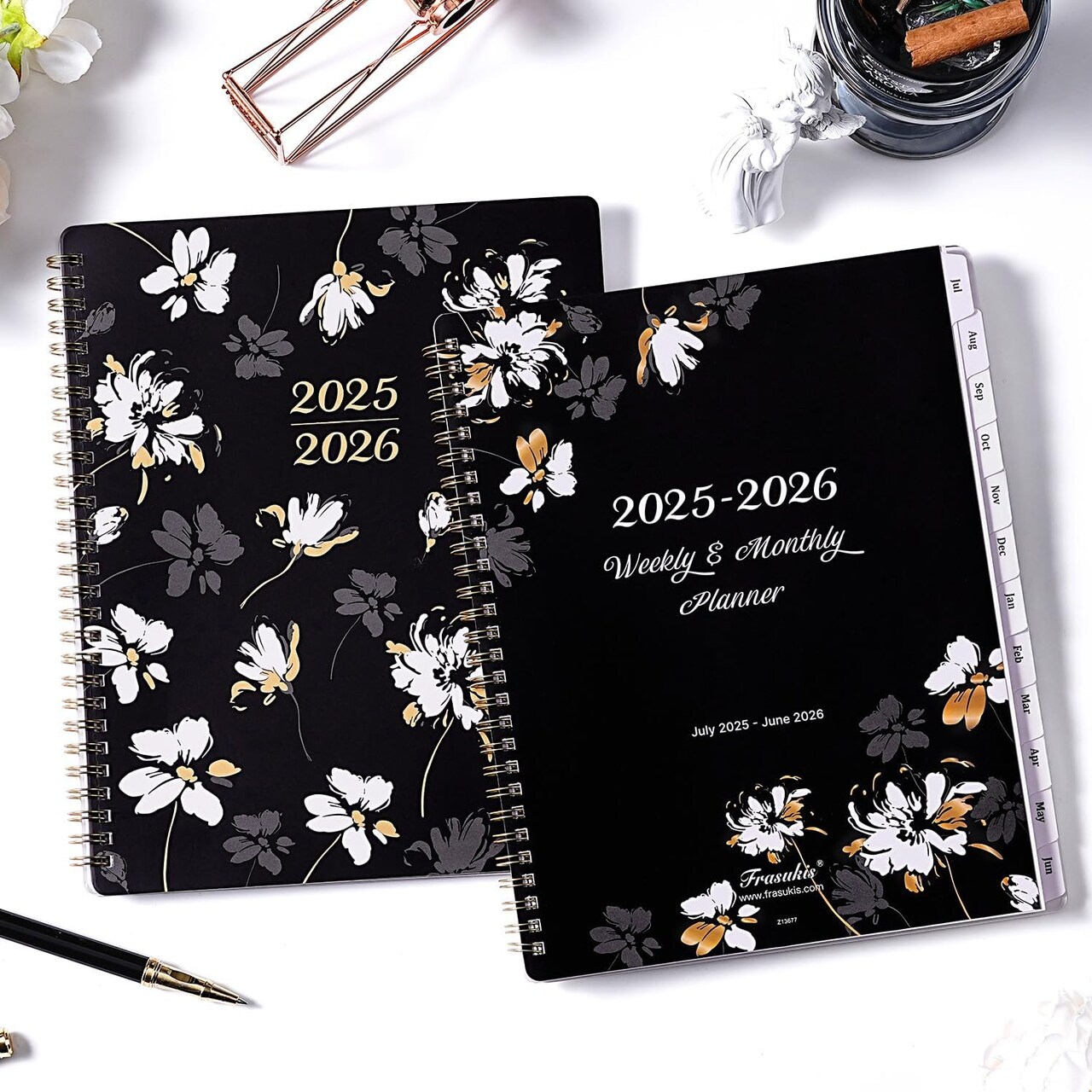 2025-2026 Planner - Weekly Monthly Planner from July 2025 - June 2026, Academic Calendar Planners 2025-2026 with To Do List, Tabs, Floral Cover
